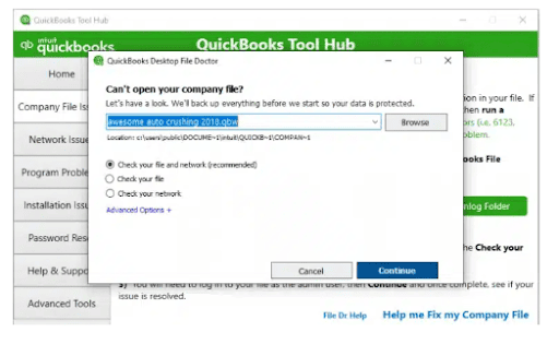QuickBooks File Doctor Tool — Download, Install & Fix Errors 5 Browse option
