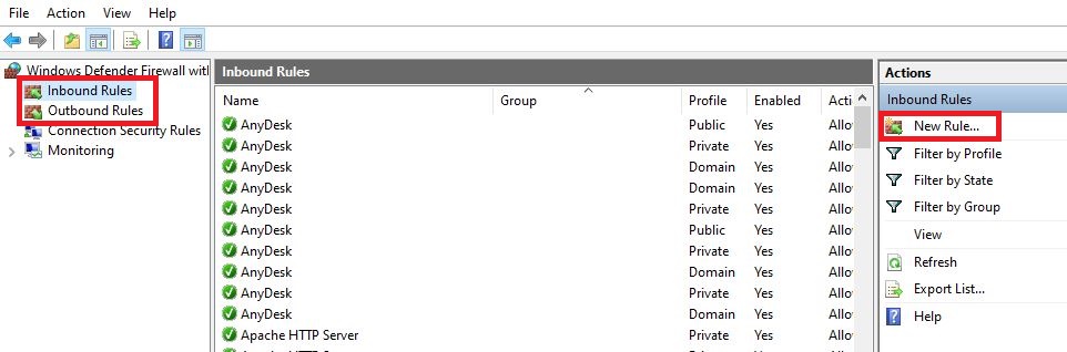 Configure Windows Firewall